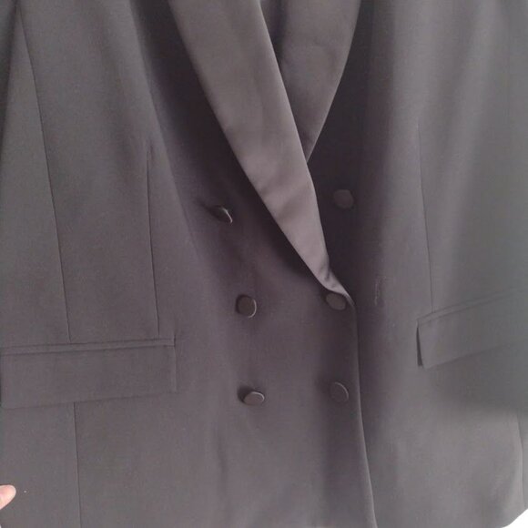 L'Agence Jayda Relaxed Double-Breasted Blazer 16 NEW Black Elevated Jacket - Picture 9 of 10